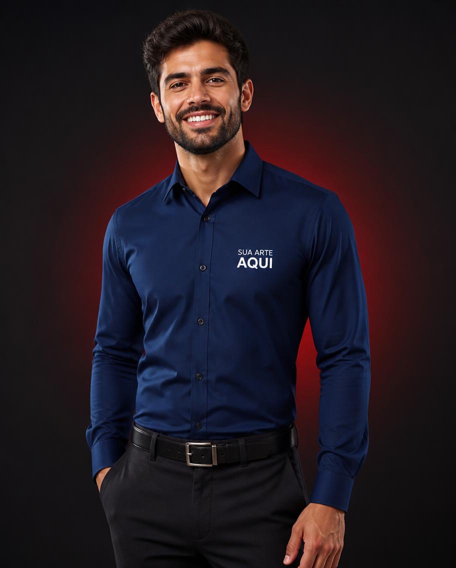 Camisa Social Manga Longa - modelo masculino