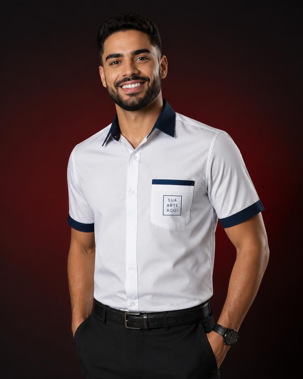 Camisa Social Manga Curta - modelo masculino