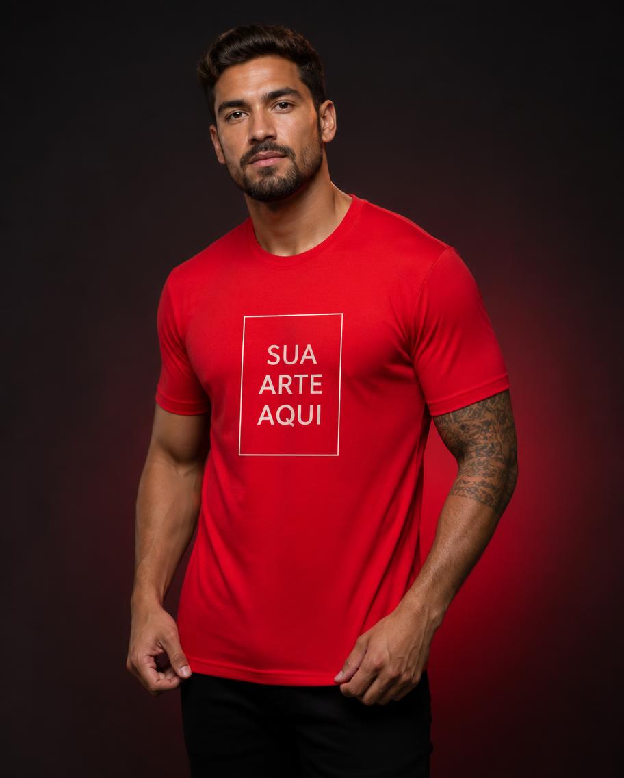Camiseta de Poliéster Manga Curta
