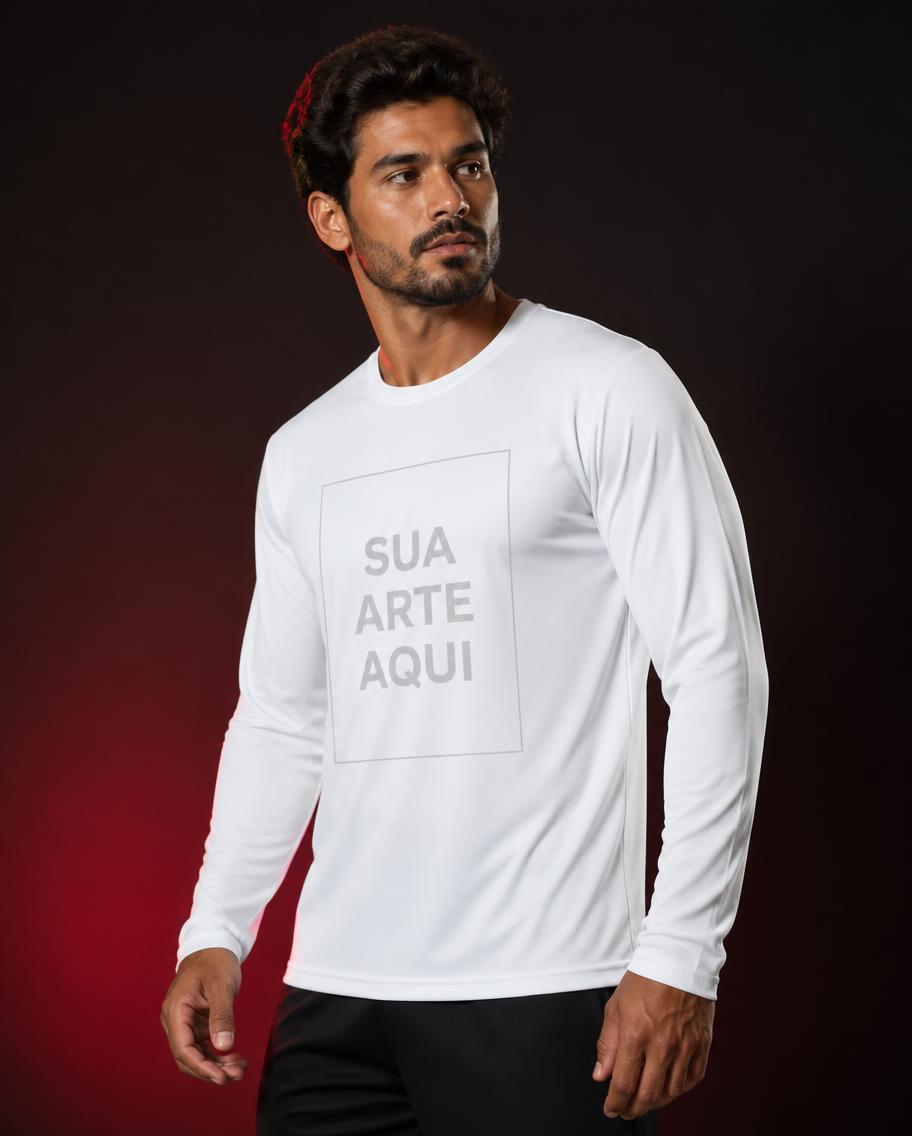 Camiseta de Algodão Manga Longa